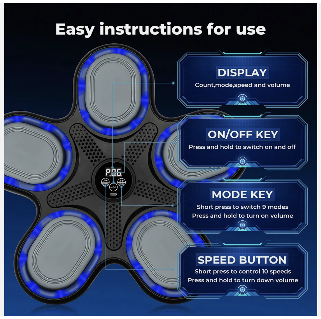 Music Boxing Machine Boxing Gloves Wall Mounted Punching Bluetooth Kids