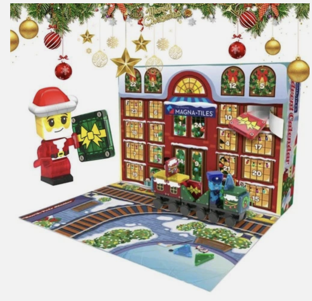 MAGNA-TILES Advent Calendar 24-Piece Magnetic Construction Set Christmas Gift