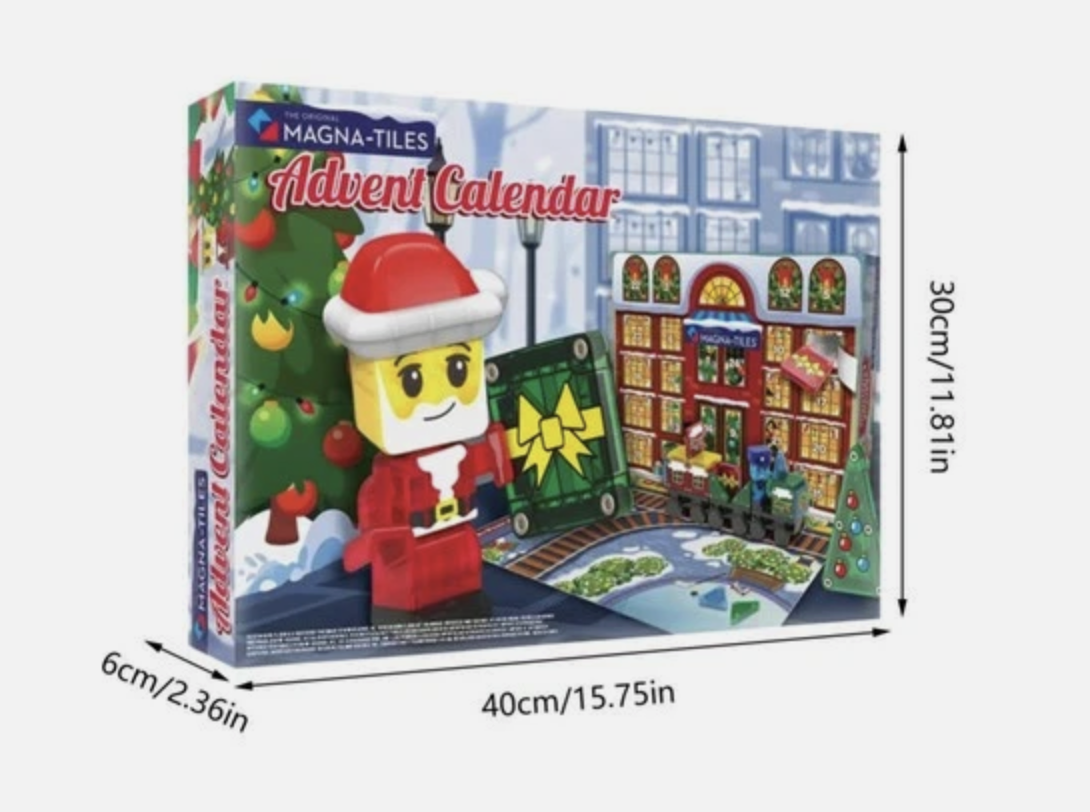 MAGNA-TILES Advent Calendar 24-Piece Magnetic Construction Set Christmas Gift