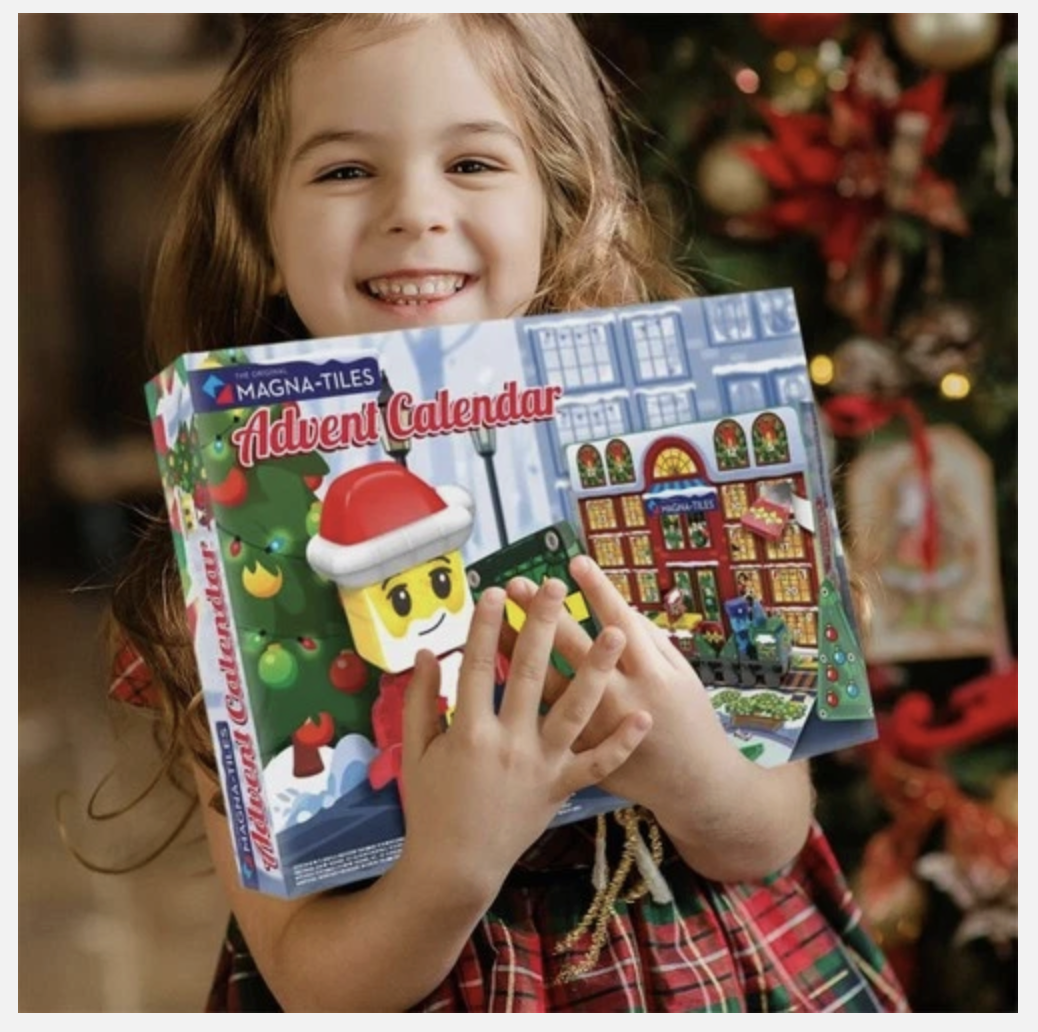MAGNA-TILES Advent Calendar 24-Piece Magnetic Construction Set Christmas Gift