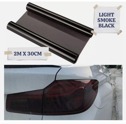 Light Smoke Black 2Mx30CM Car Headlight Tint Wrap Tail Fog Light Vinyl Wrap Kit