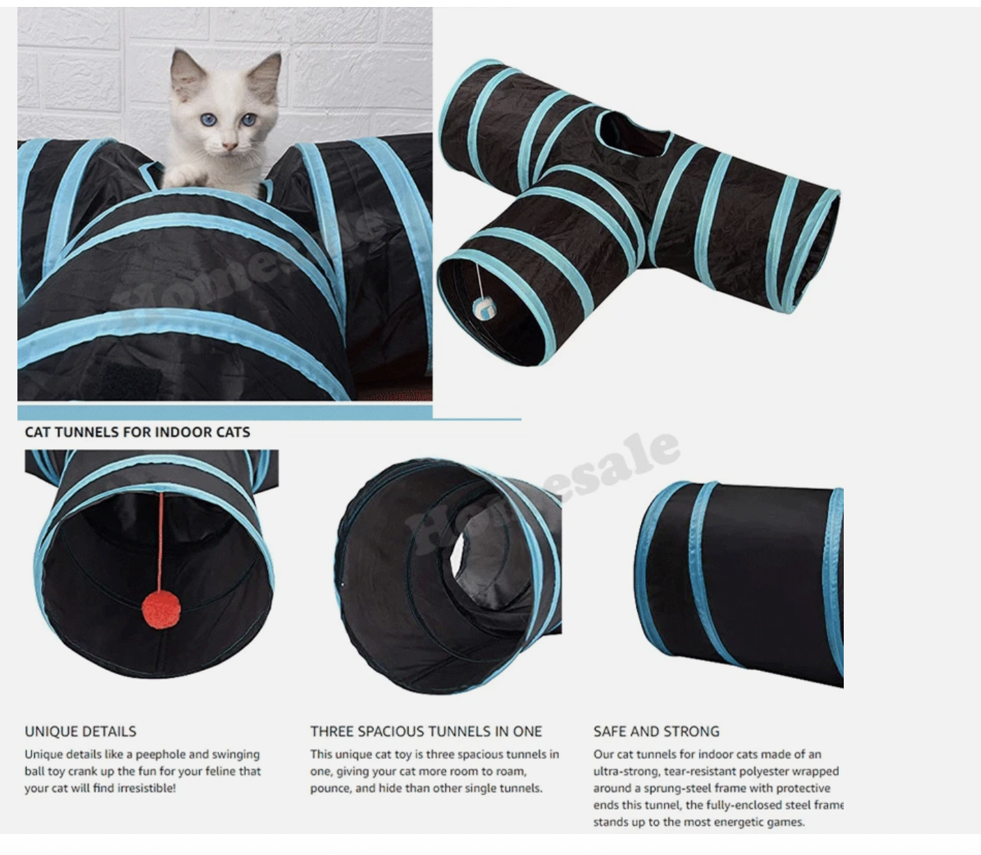 Cat Tunnel Pet Tube Collapsible Indoor Play Toy Kitten Puppy Exercising Training