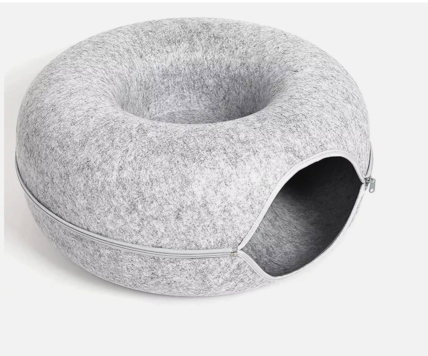 Cat Tunnel Bed Felt Pet Puppy Nest Cave House Round Donut Interactive Play Toy