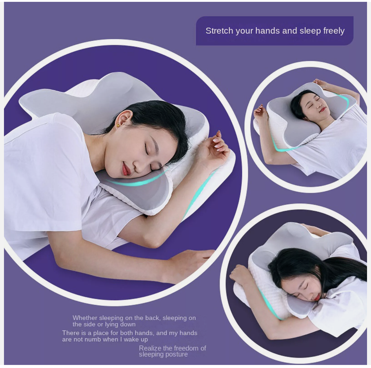 Cervical Pillow for Neck Pain Relief,Orthopedic Neck Support Pillow for Side