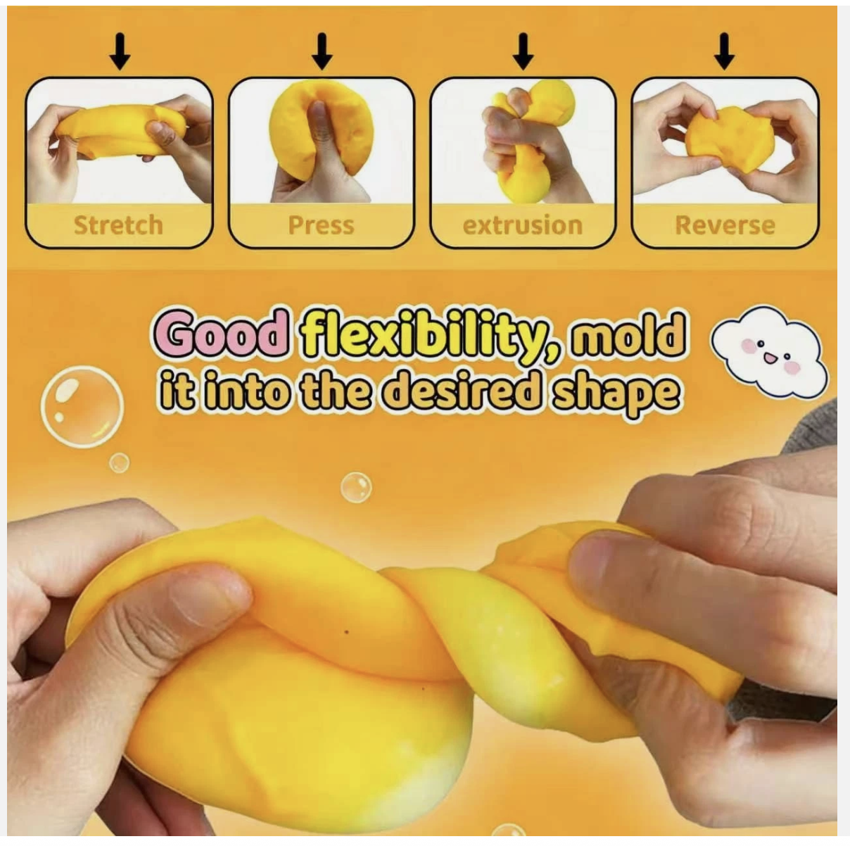 Giant Cheese Kid Squishy Slow Rising Fidget Sensory Toy Squeeze Stress Ball 12CM