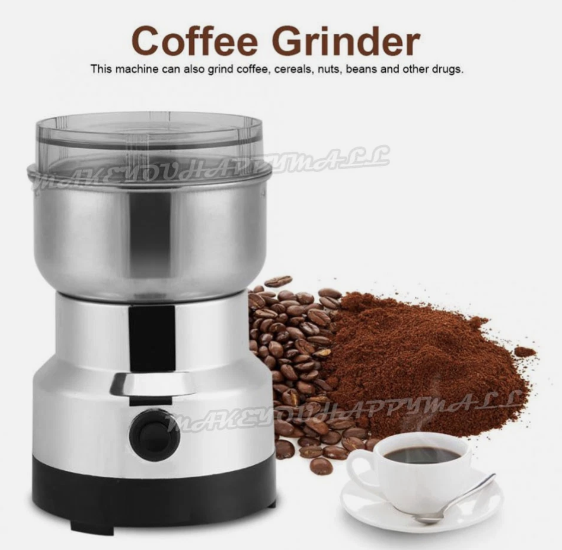 Electric Coffee Grinder Grinding Milling Bean Spice Matte Blender Kit