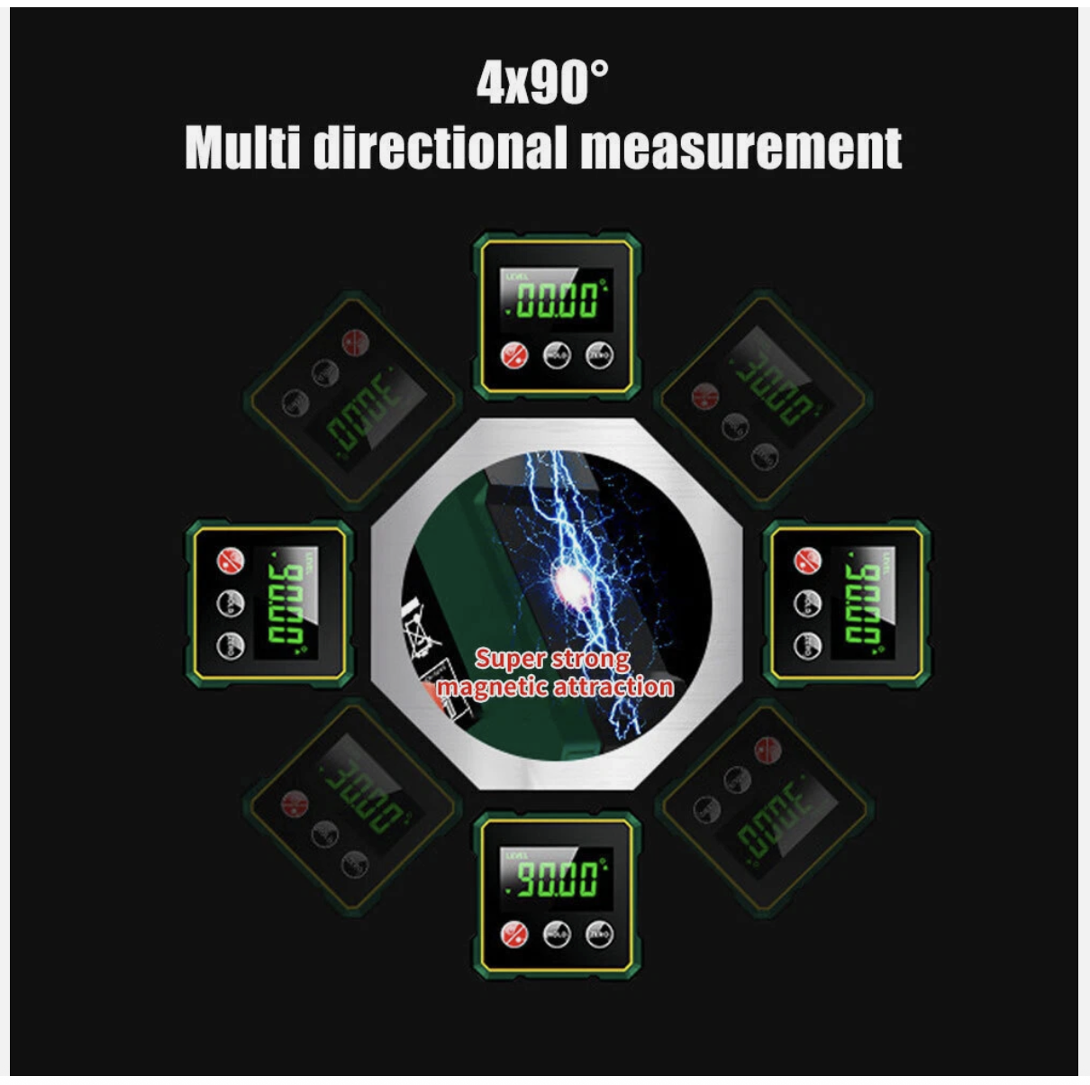 360° Magnetic LCD Digital Level Angle Finder Protractor Inclinometer Gauge