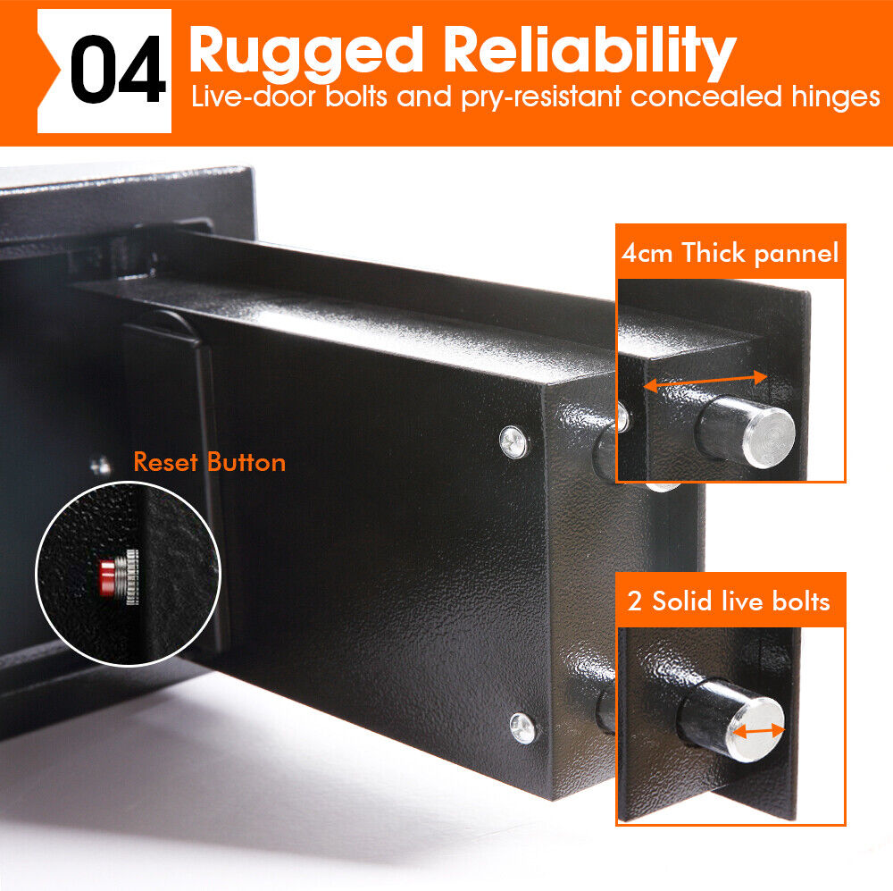 Digital Safe Electronic Security Box Home Office Cash Lock Deposit Password 6.4L