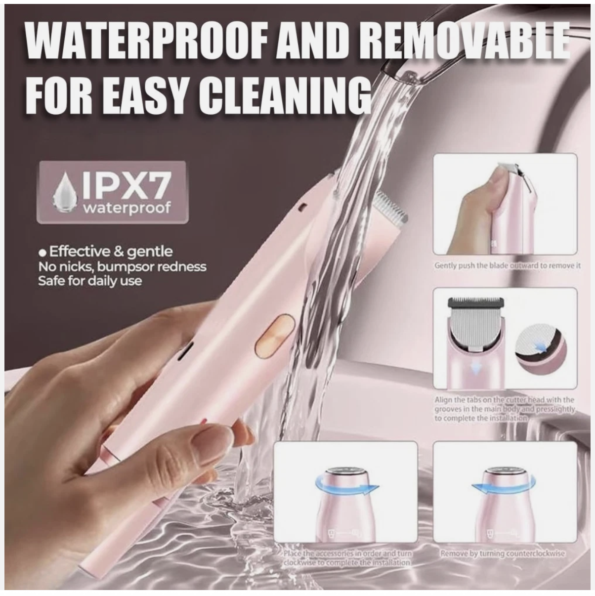 Dual Head Shaver Women, Electric Bikini Trimmer, Wet & Dry Use Hair Removal