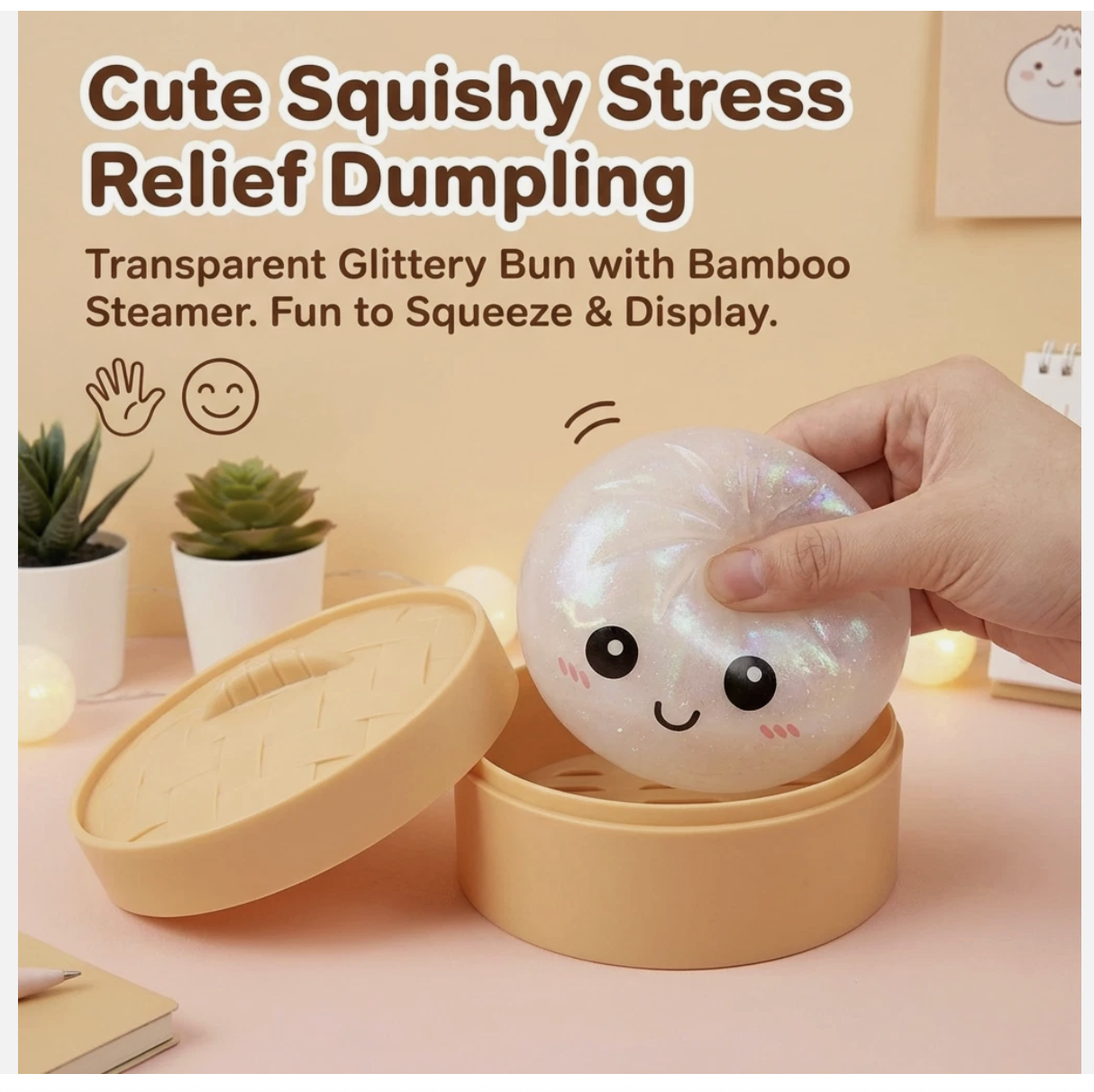 Dumpling Squishies Toy, Giant Dumpling, Colorful Dumplings Stress Balls Toys
