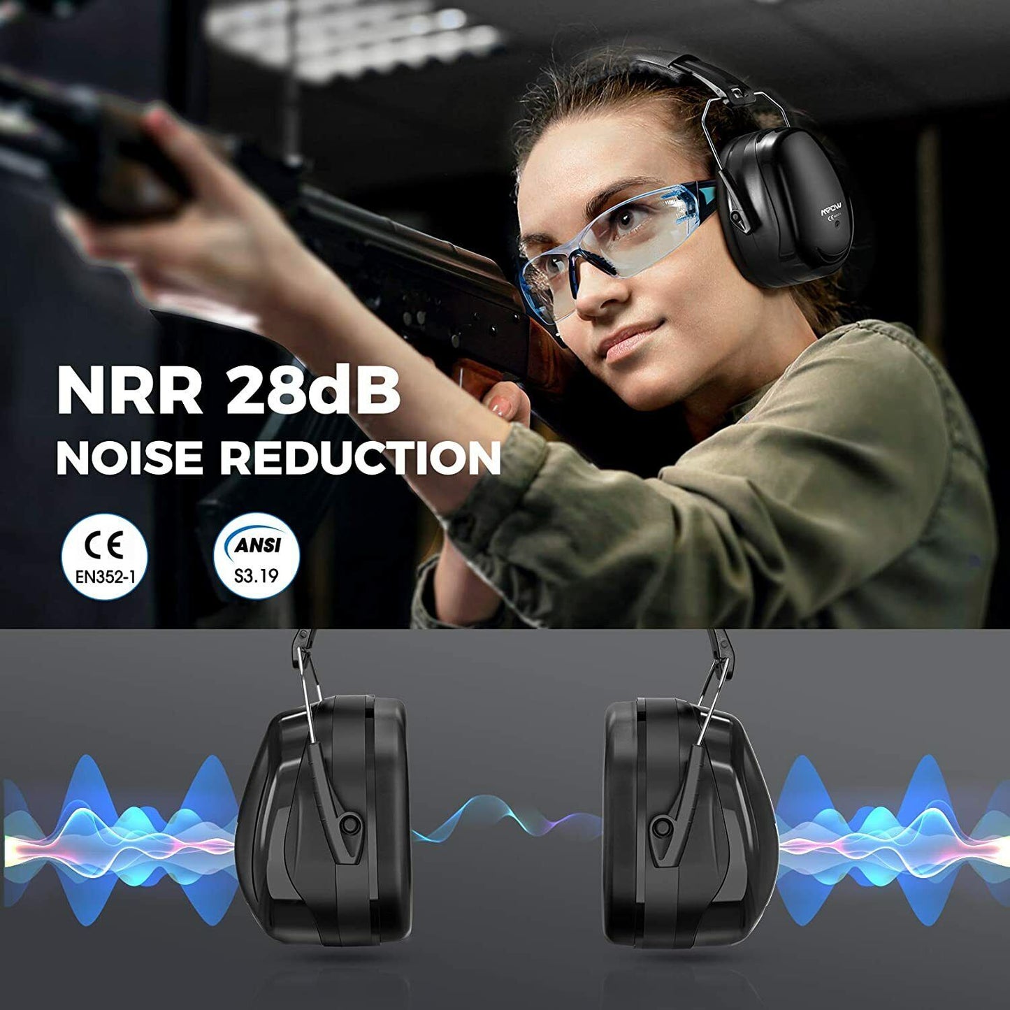 Ear Muffs Sound Proof Ear Mask Protect Shooting Hunting