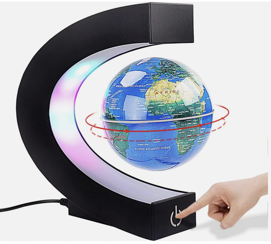 Magnetic Levitation Floating Globe with Touch Switches LED Light, Floating World