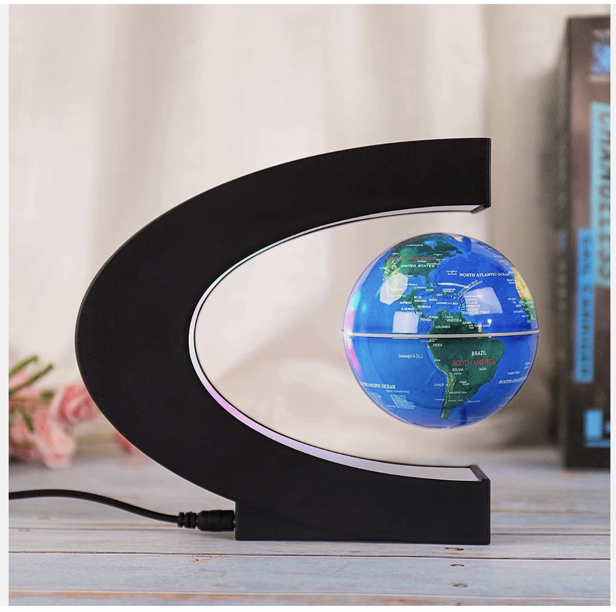 Magnetic Levitation Floating Globe with Touch Switches LED Light, Floating World