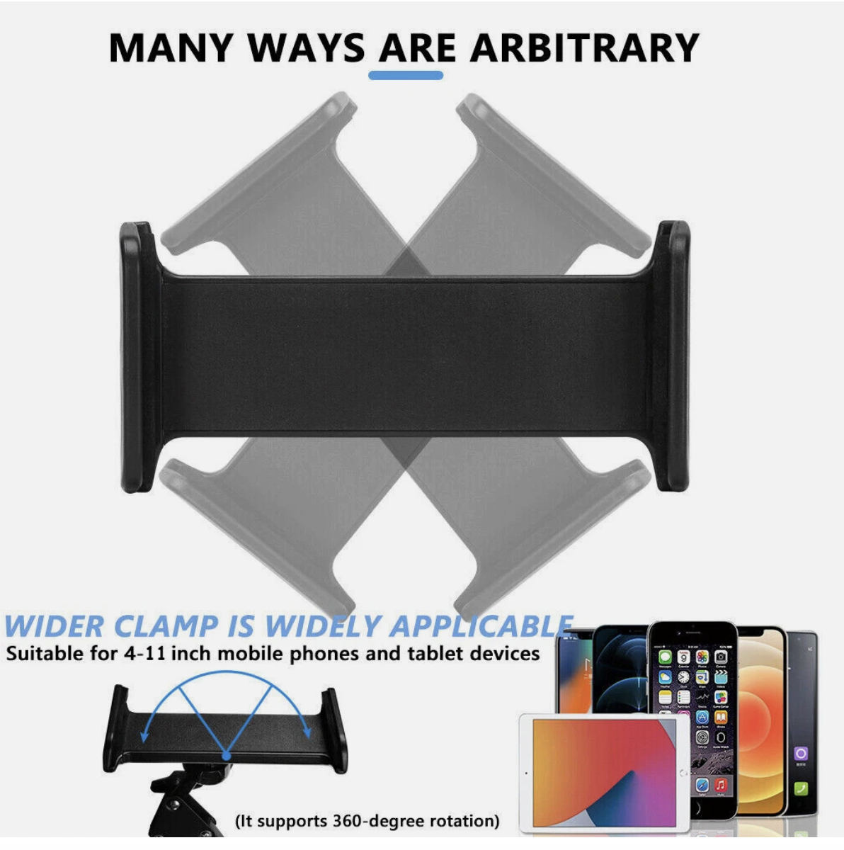 Hands Free Floor Stand Adjustable Bed Clip Holder For Tablet iPad iPhone Switch