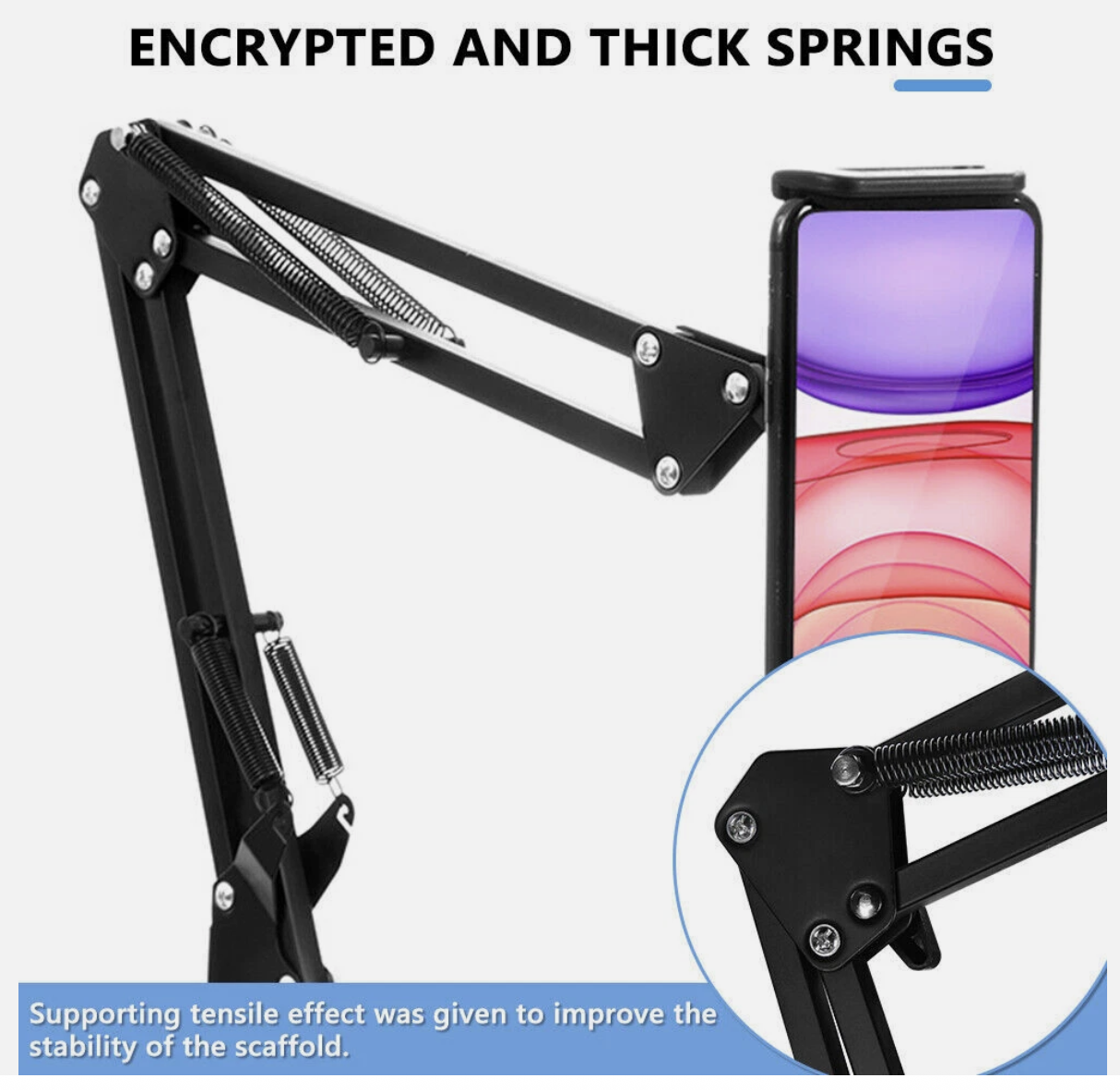 Hands Free Floor Stand Adjustable Bed Clip Holder For Tablet iPad iPhone Switch