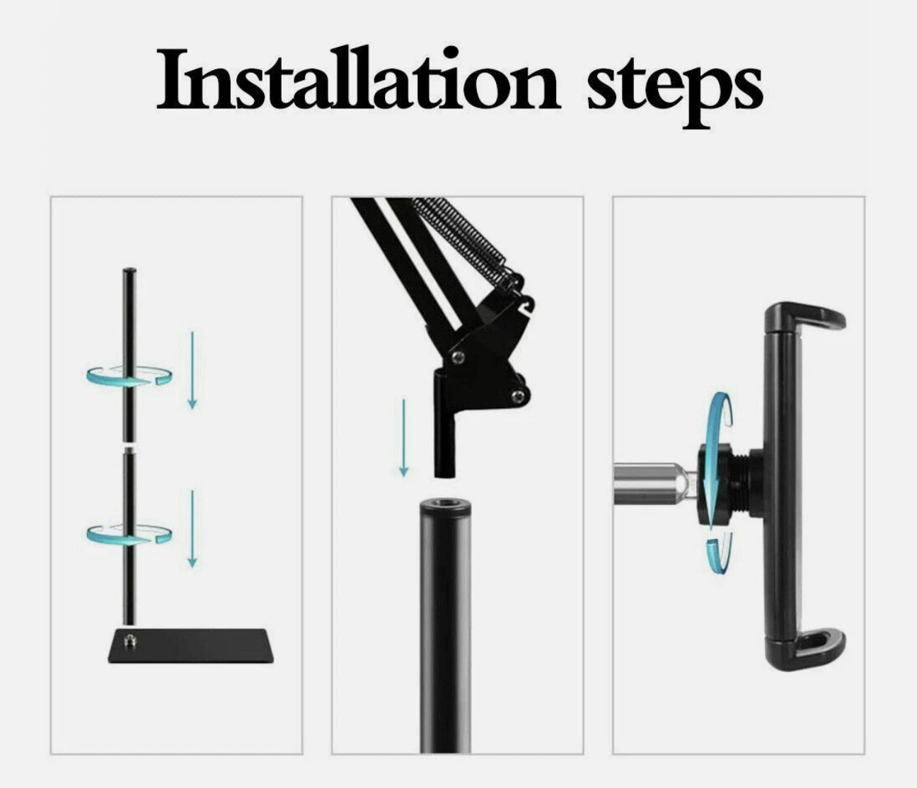 Hands Free Floor Stand Adjustable Bed Clip Holder For Tablet iPad iPhone Switch