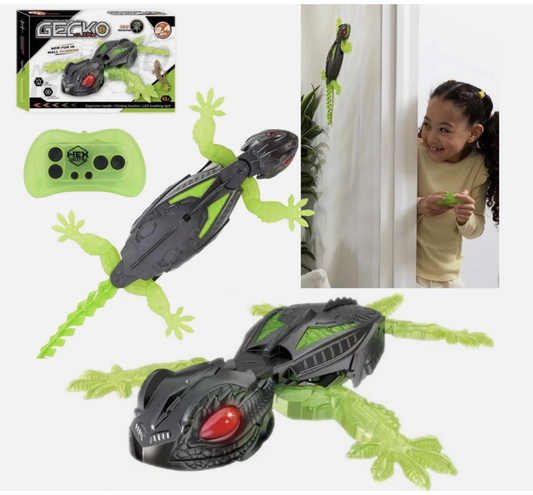 Wall Climbing Gecko Toy Rechargeable RC Robot-Drives on Walls Kids Gift