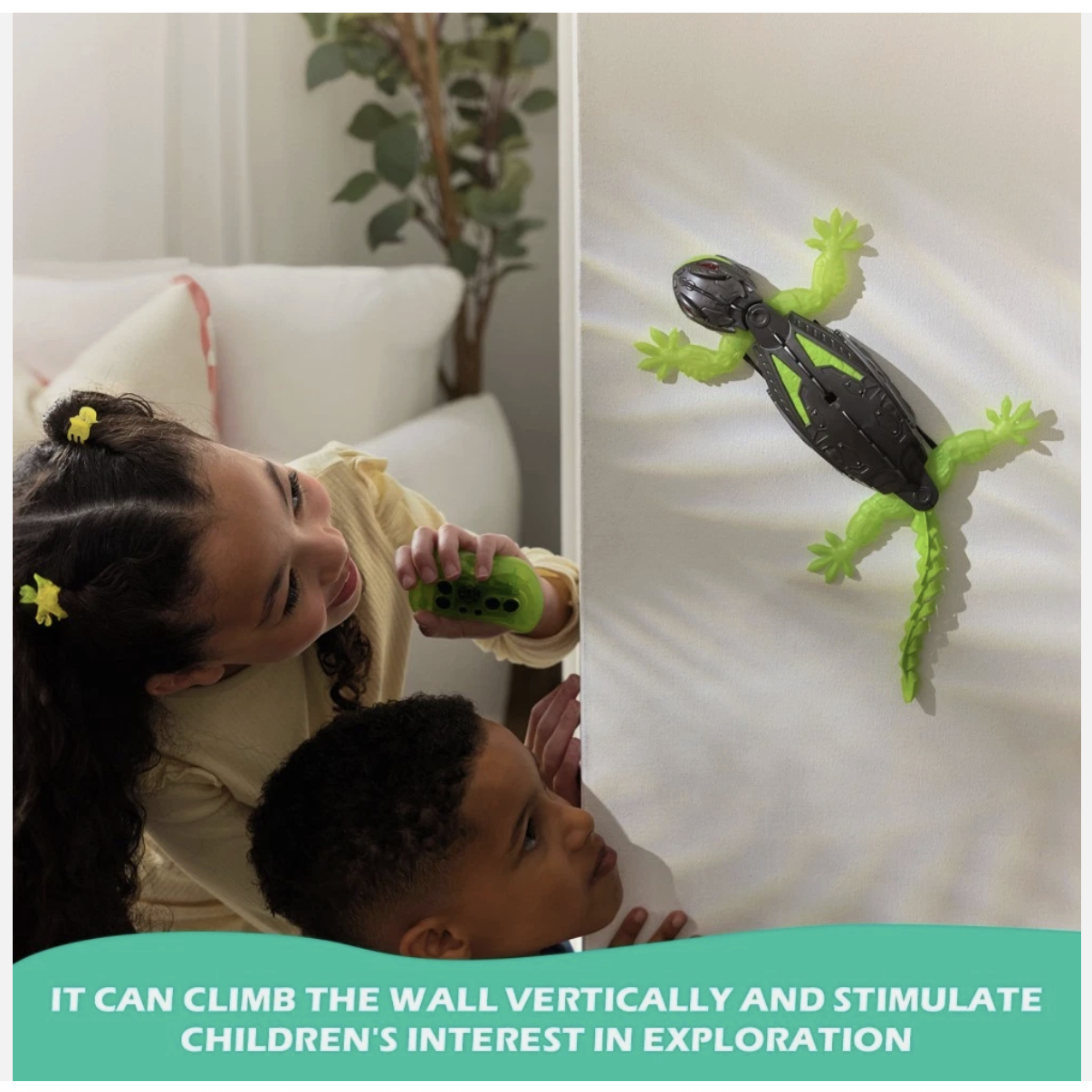 Wall Climbing Gecko Toy Rechargeable RC Robot-Drives on Walls Kids Gift