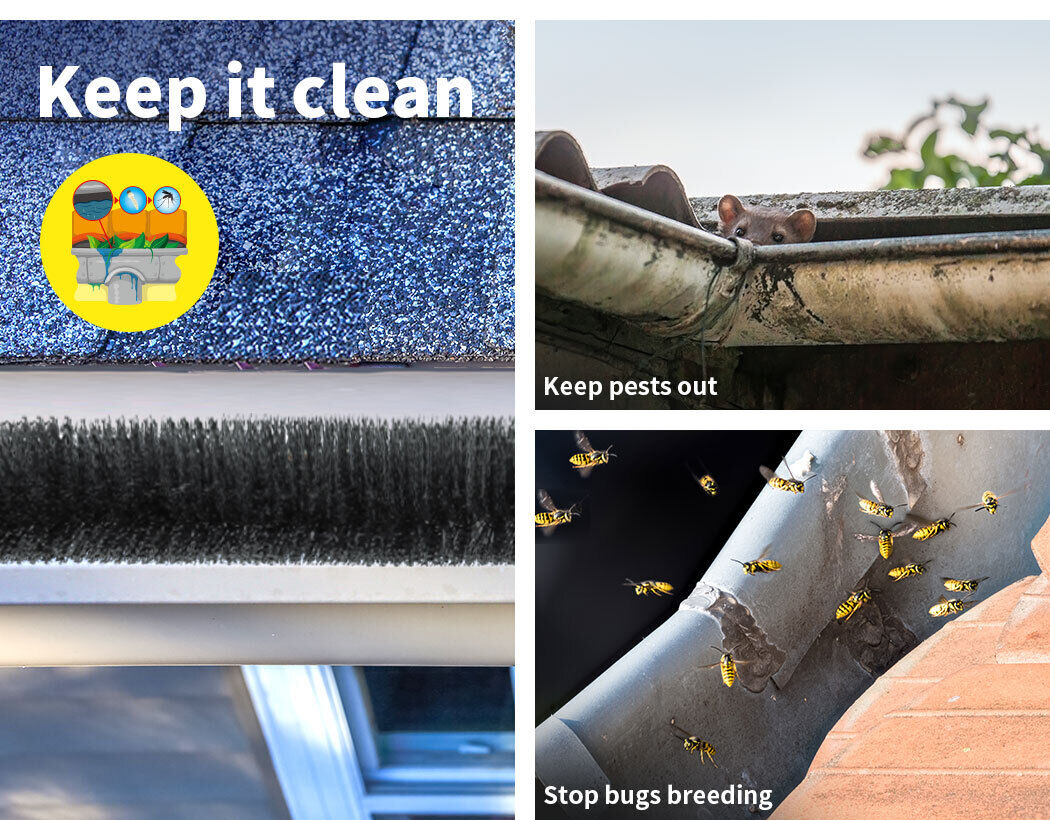 24x Gutter Brush Guard Leaf Heavy Duty Twigs Filter Garden 92x10cm