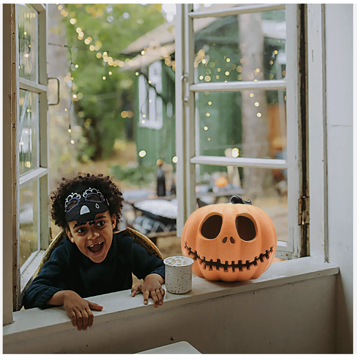 23cm Halloween Jack-O-Lantern Pumpkin Led Light Lamp Flashing Ghost Glowing