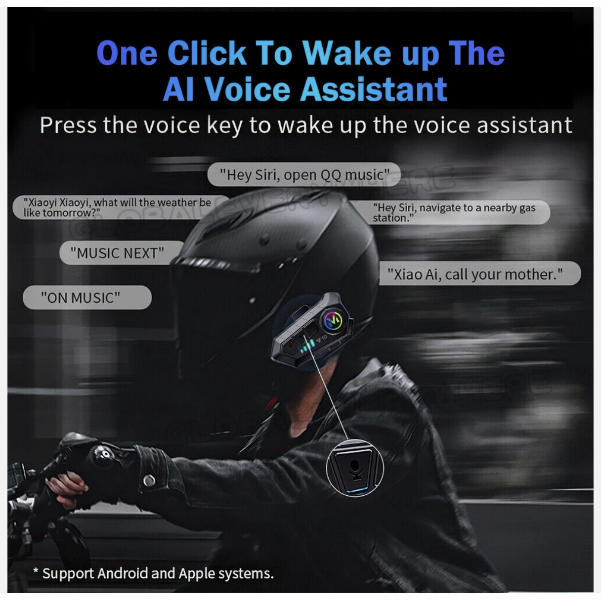 HiFi Bluetooth Motorcycle Helmet Headset Wireless call Motorbike Headphone