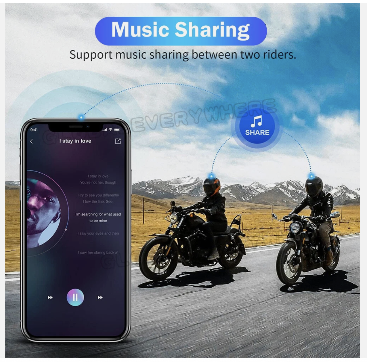 HiFi Bluetooth Motorcycle Helmet Headset Wireless call Motorbike Headphone