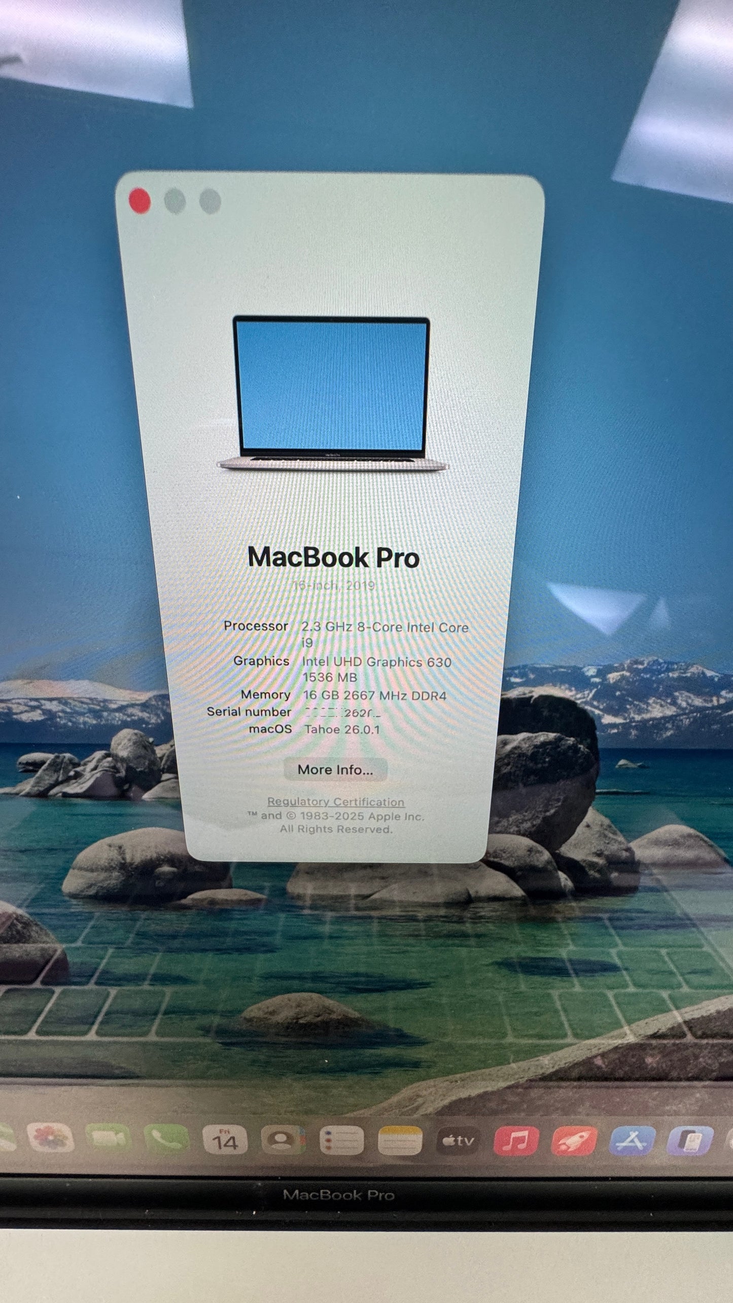 Excellent Apple MacBook Pro "Core i9" 2.3 16" 2019 16GB 1TB Battery Cycle 85