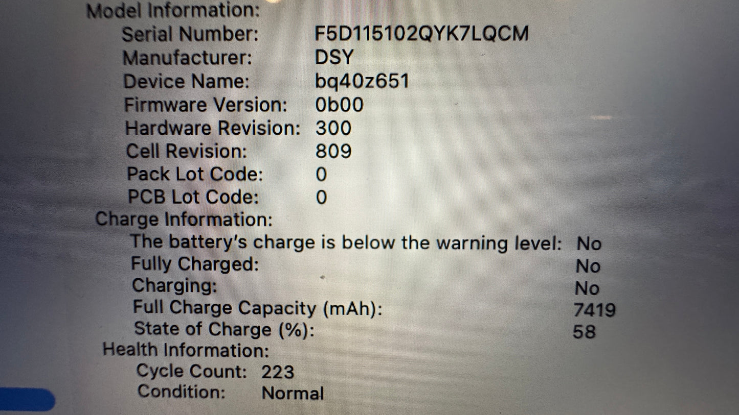 Excellent Apple MacBook Pro "Core i9" 2.3 16" 2019 64GB 1TB Battery Cycle 223