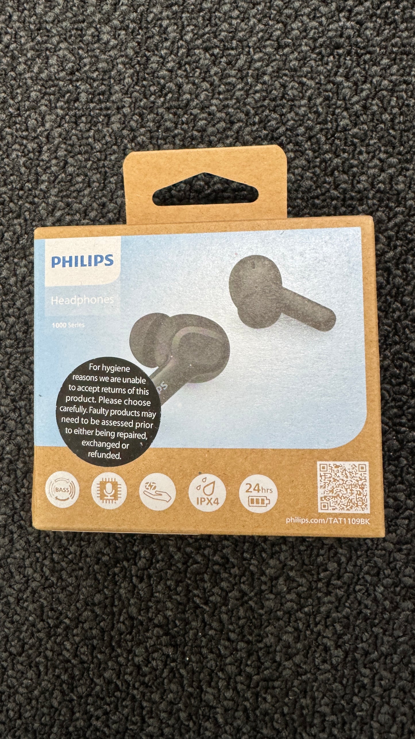 Philips TAT1109 True Wireless Headphones - Black