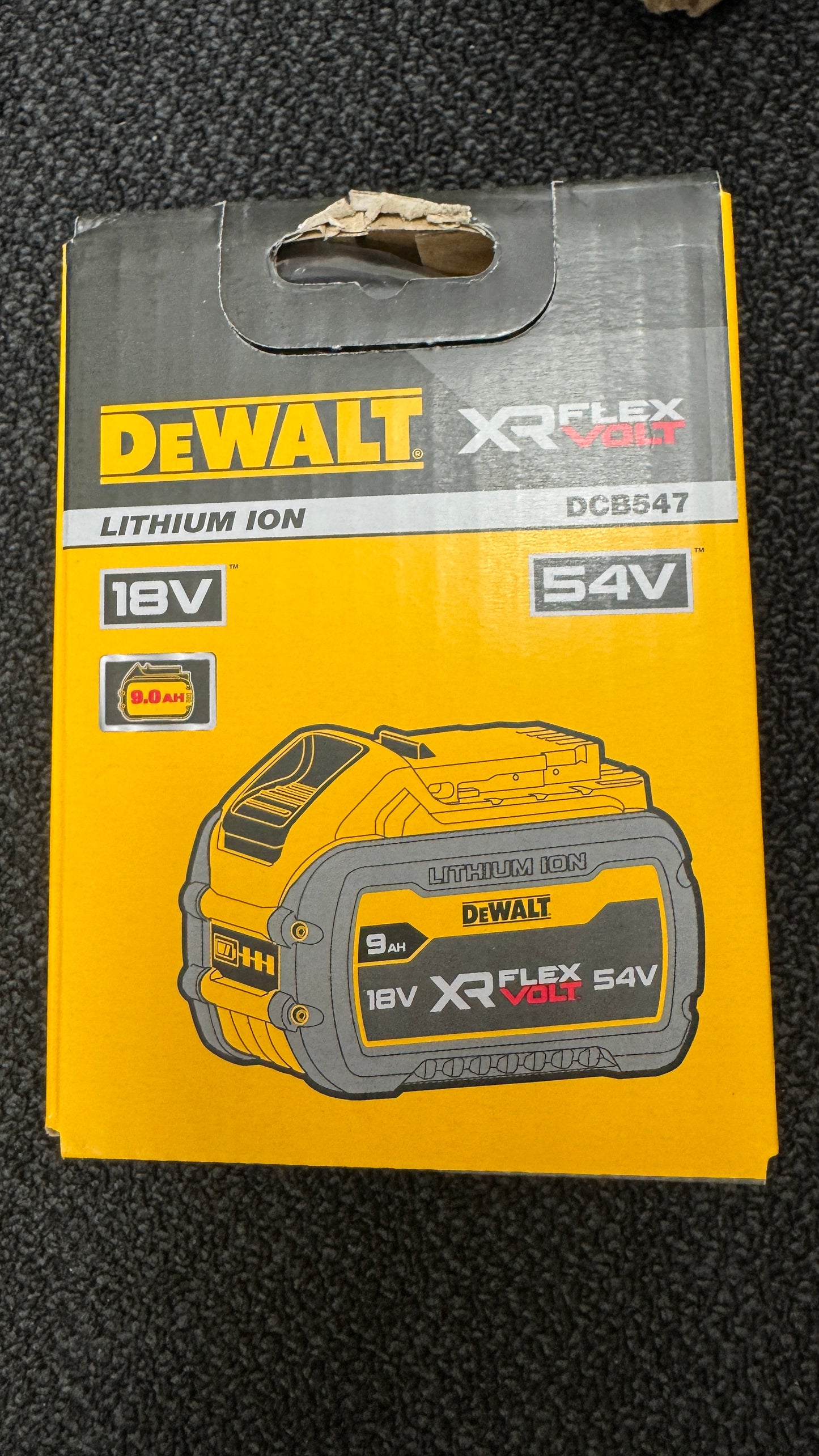 DeWalt DCB547-XJ (DCB547-XE) 18V-54V 9.0Ah XR Flexvolt Li-Ion Battery