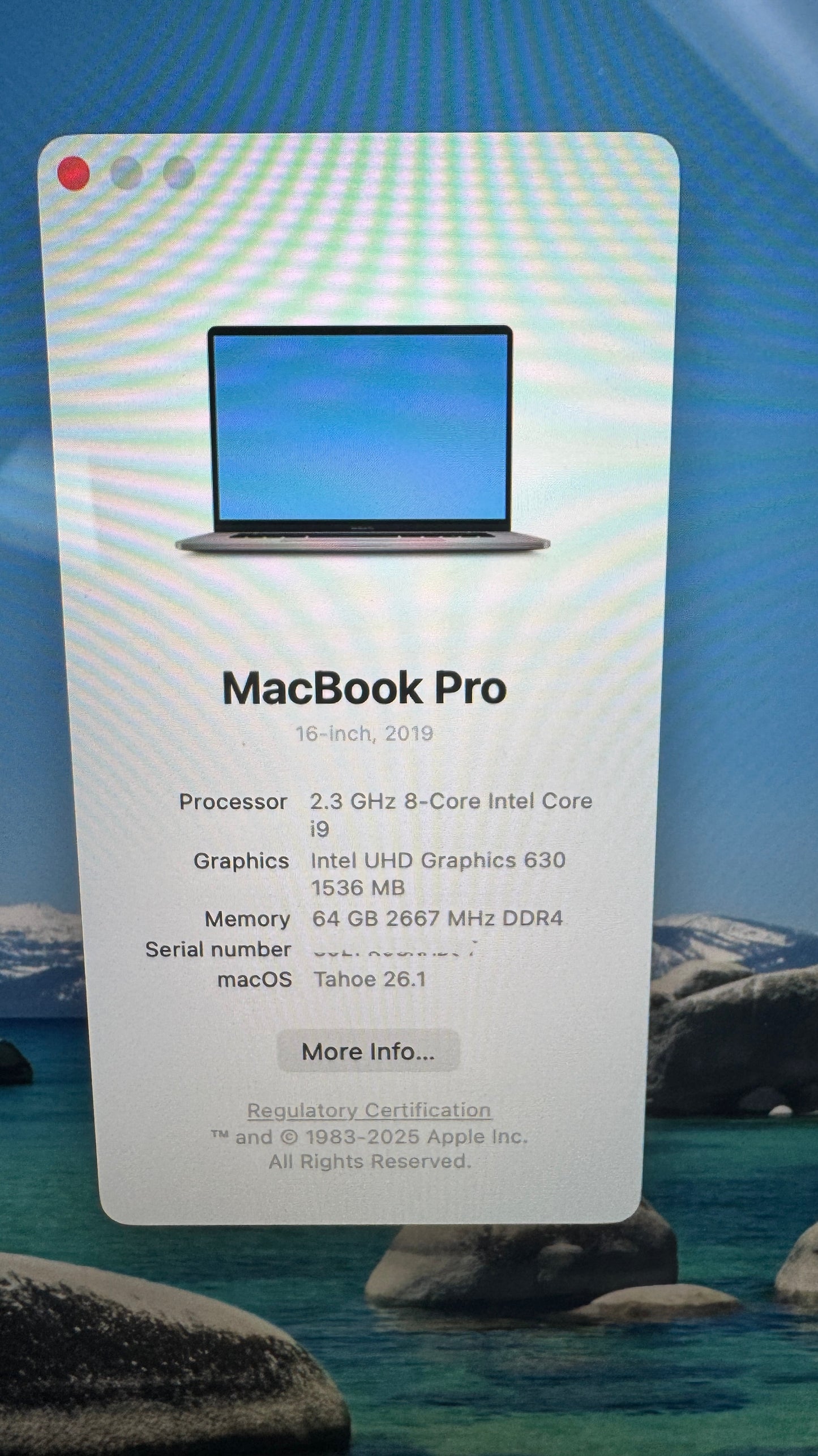 Excellent Apple MacBook Pro "Core i9" 2.3 16" 2019 64GB 1TB Battery Cycle 223