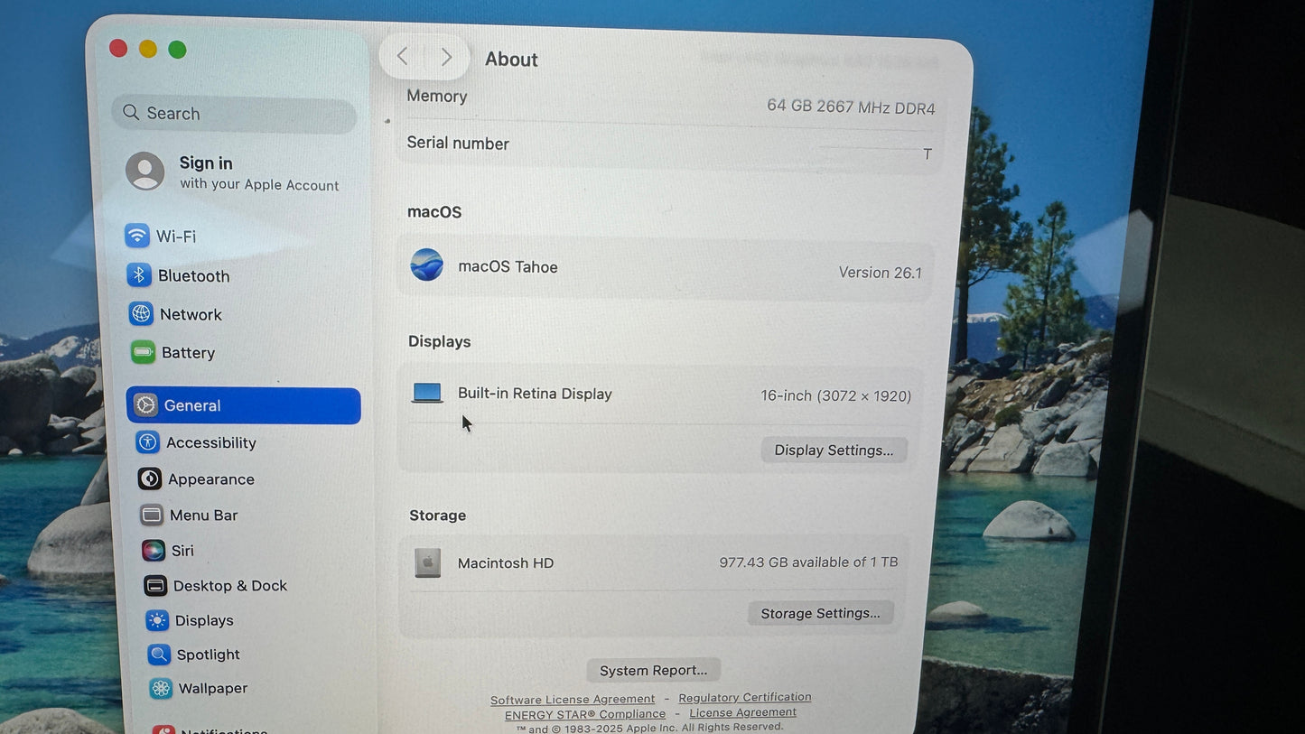 Excellent Apple MacBook Pro "Core i9" 2.3 16" 2019 64GB 1TB Battery Cycle 223