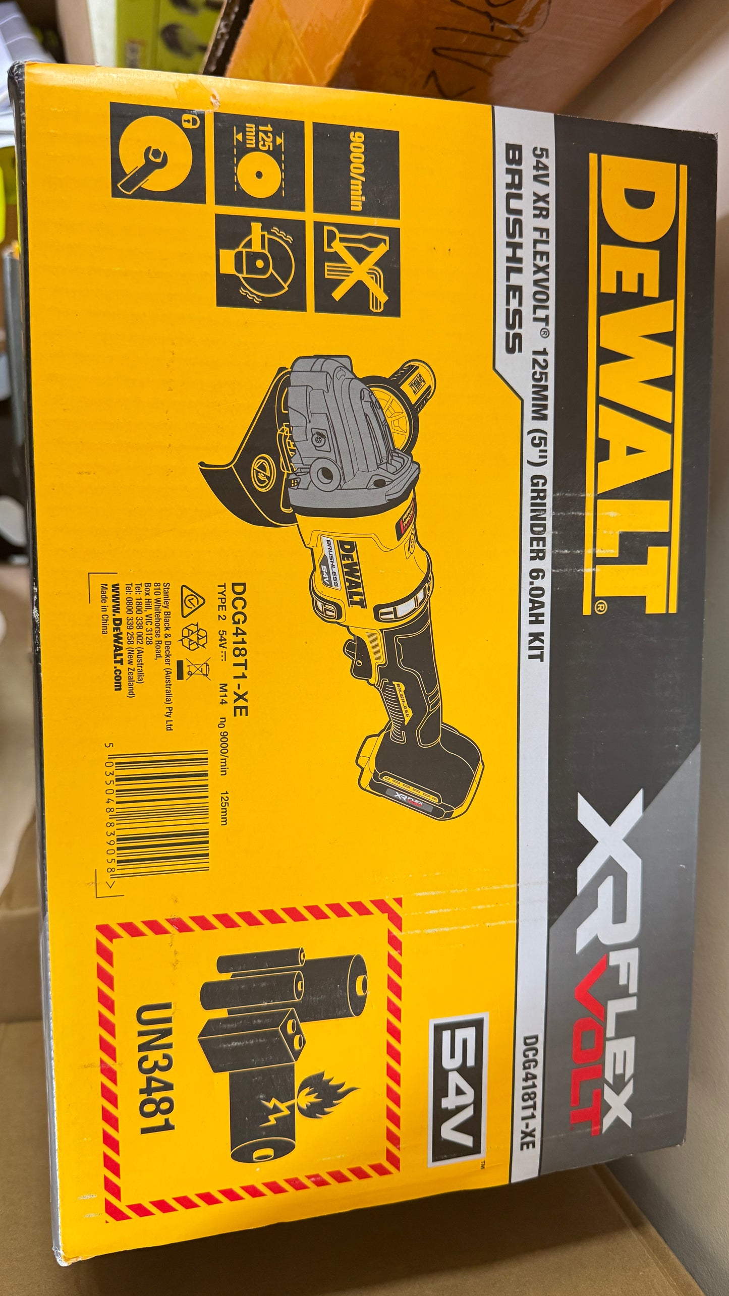 DEWALT BRUSHLESS CORDLESS GRINDER DCG418 FLEXVOLT 54V/60V