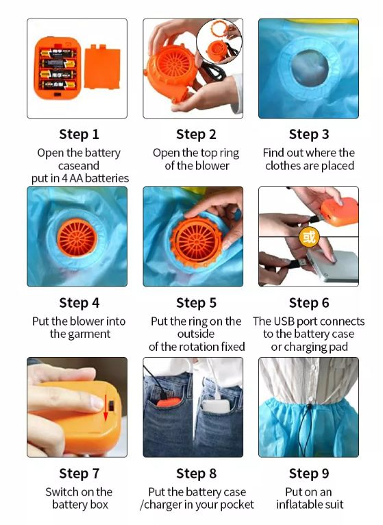 Inflatable Dinosaur Costume Child Adult T-Rex Halloween Kid Jurassic Blow Up