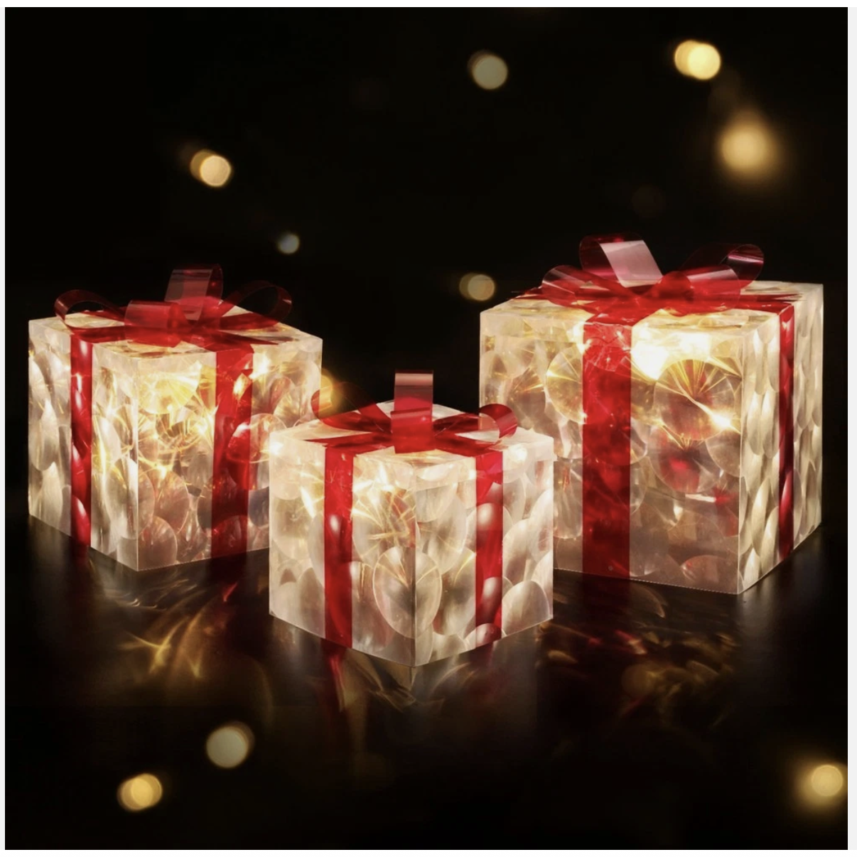 Jingle Jollys 3 PCS Christmas Lights 50 LED Fairy Light Gift Box White