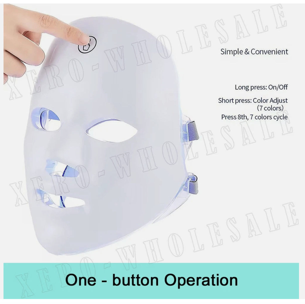 7 Color LED Light Photon Face Mask Neck Rejuvenation Skin Facial Wrinkle Therapy