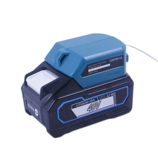 Dual USB Ports Power Source Adapter for Makita 40V MAX XGT Li-ion Battery BL4025