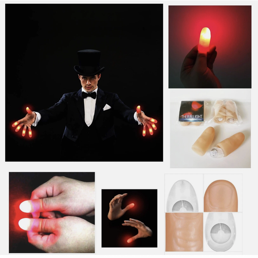 2x Magic Thumb Light Finger trick Fingers LED Tricks Magic Props Lights Toys
