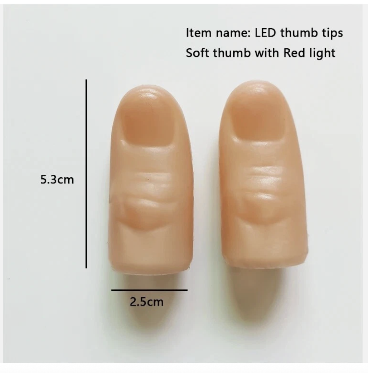 2x Magic Thumb Light Finger trick Fingers LED Tricks Magic Props Lights Toys