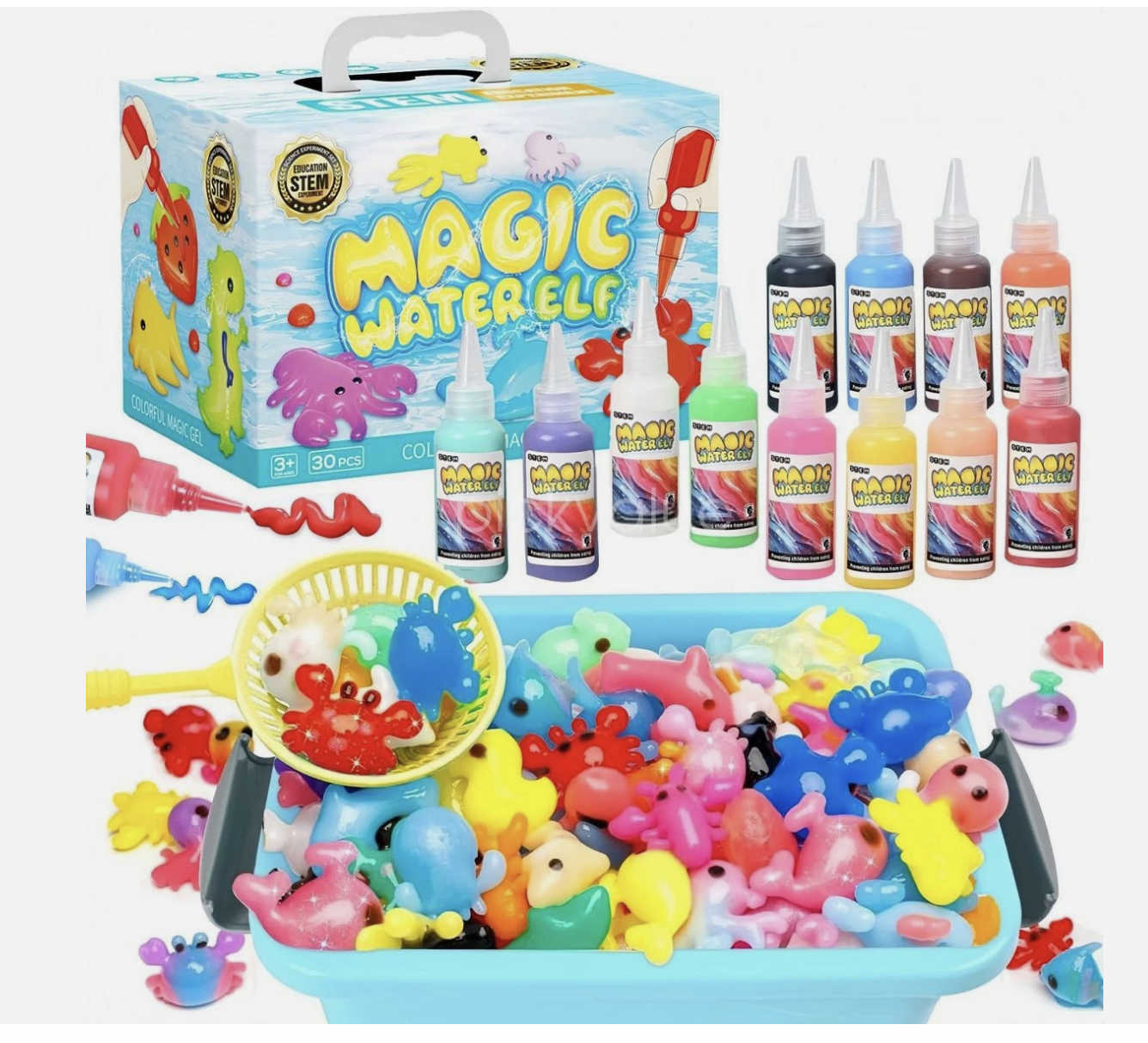 30Pcs Magic Water Elf Toy Kit Magic Gel Water Pets Sensory Toy Fun DIY Craft Kit