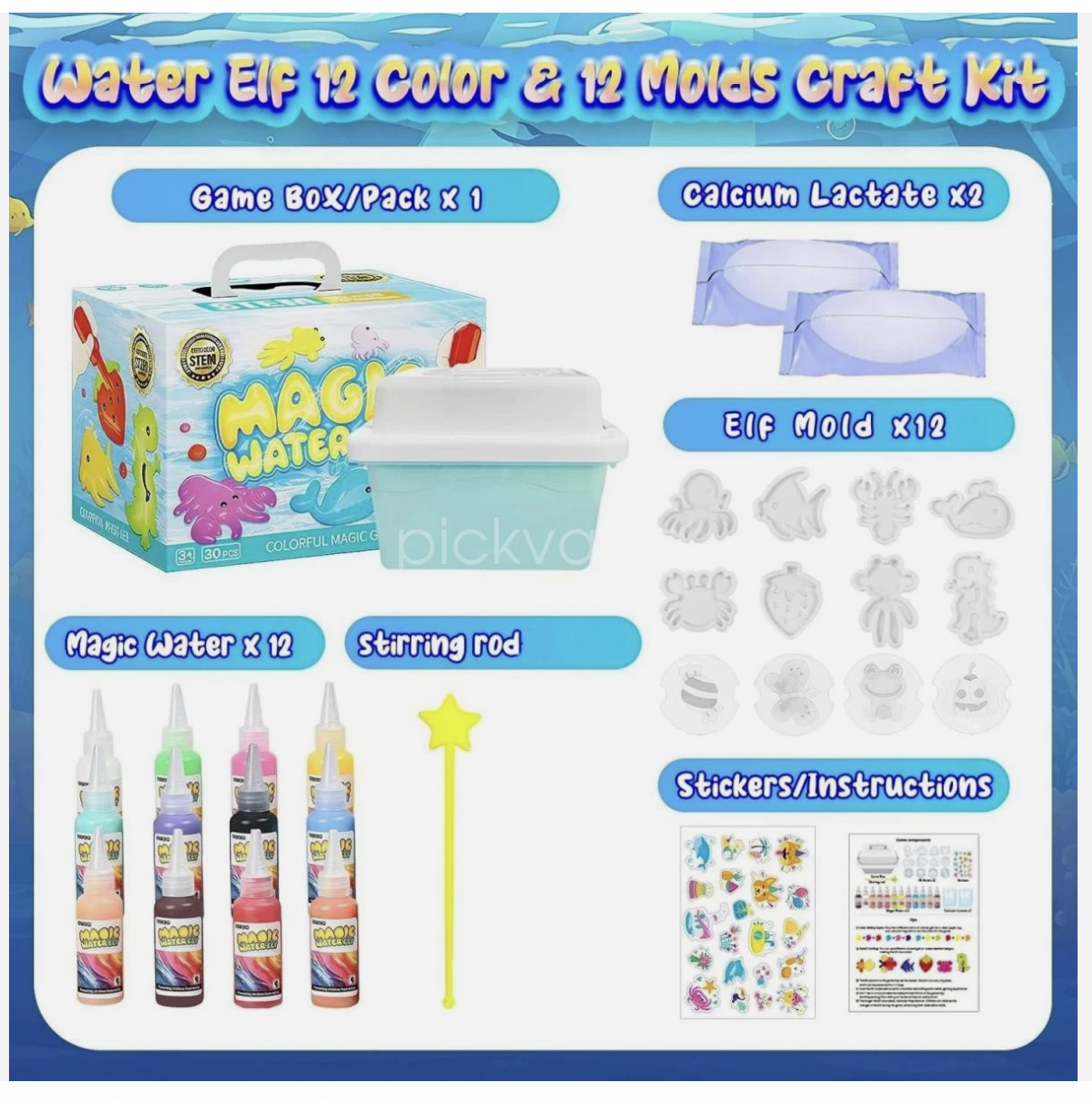 30Pcs Magic Water Elf Toy Kit Magic Gel Water Pets Sensory Toy Fun DIY Craft Kit