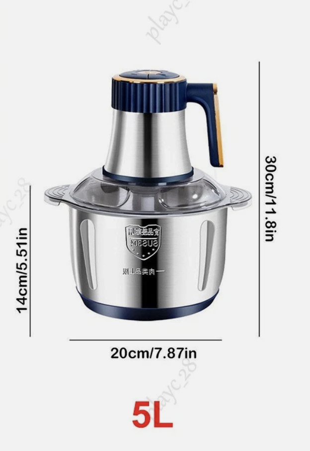 5L Electric Meat Grinder Mincer Sausage Vegetable Food Processor Blender Home