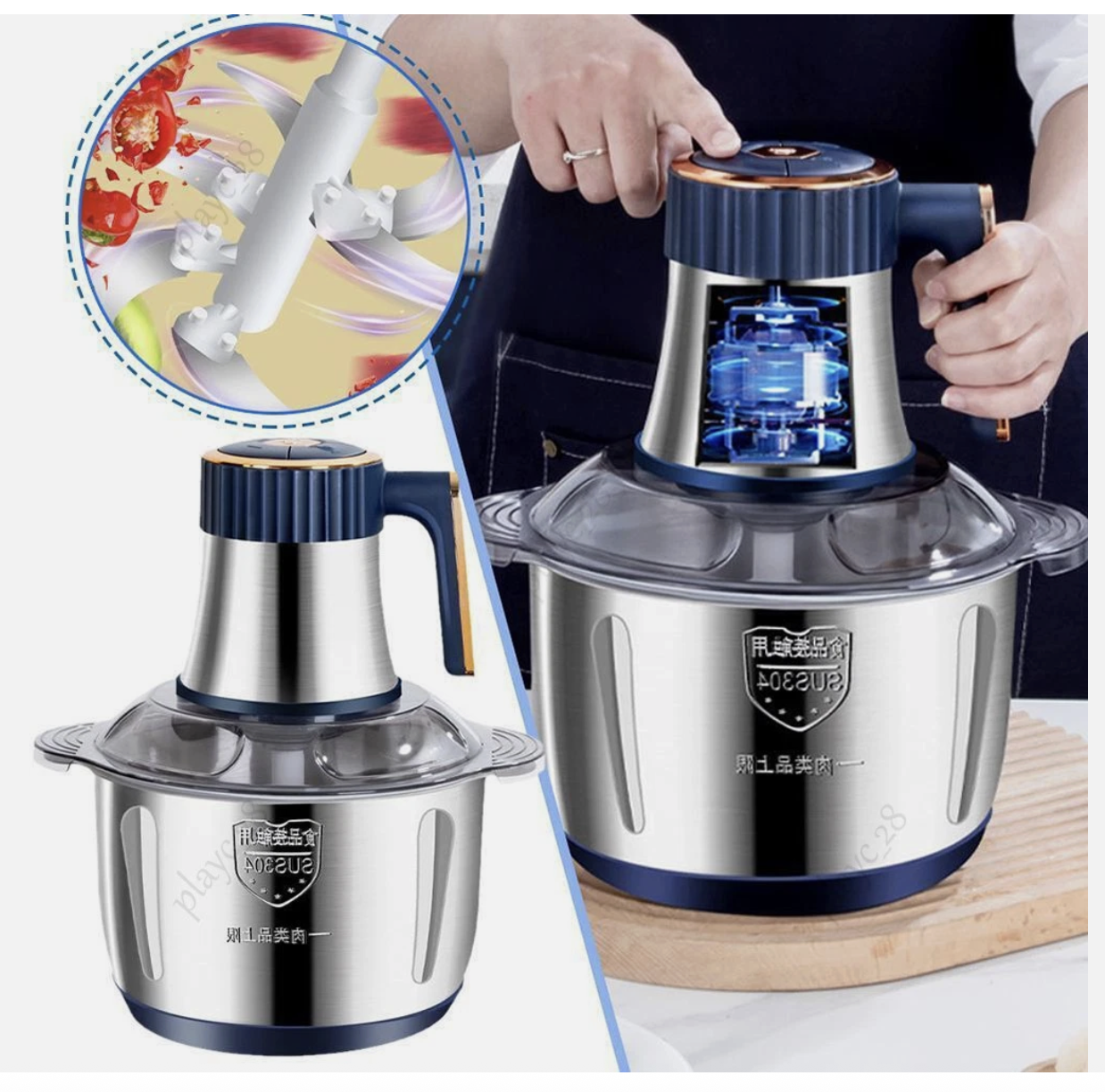 5L Electric Meat Grinder Mincer Sausage Vegetable Food Processor Blender Home