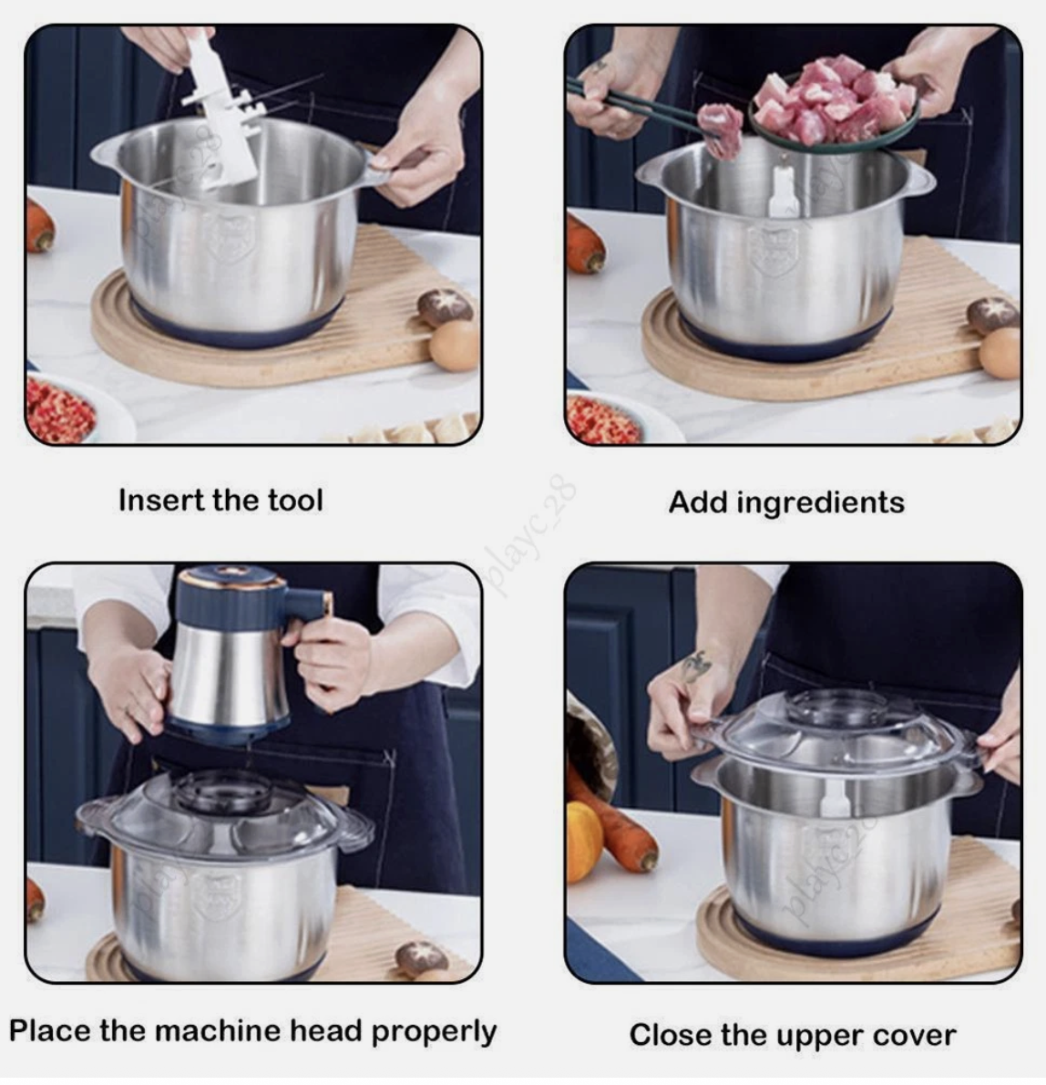 5L Electric Meat Grinder Mincer Sausage Vegetable Food Processor Blender Home