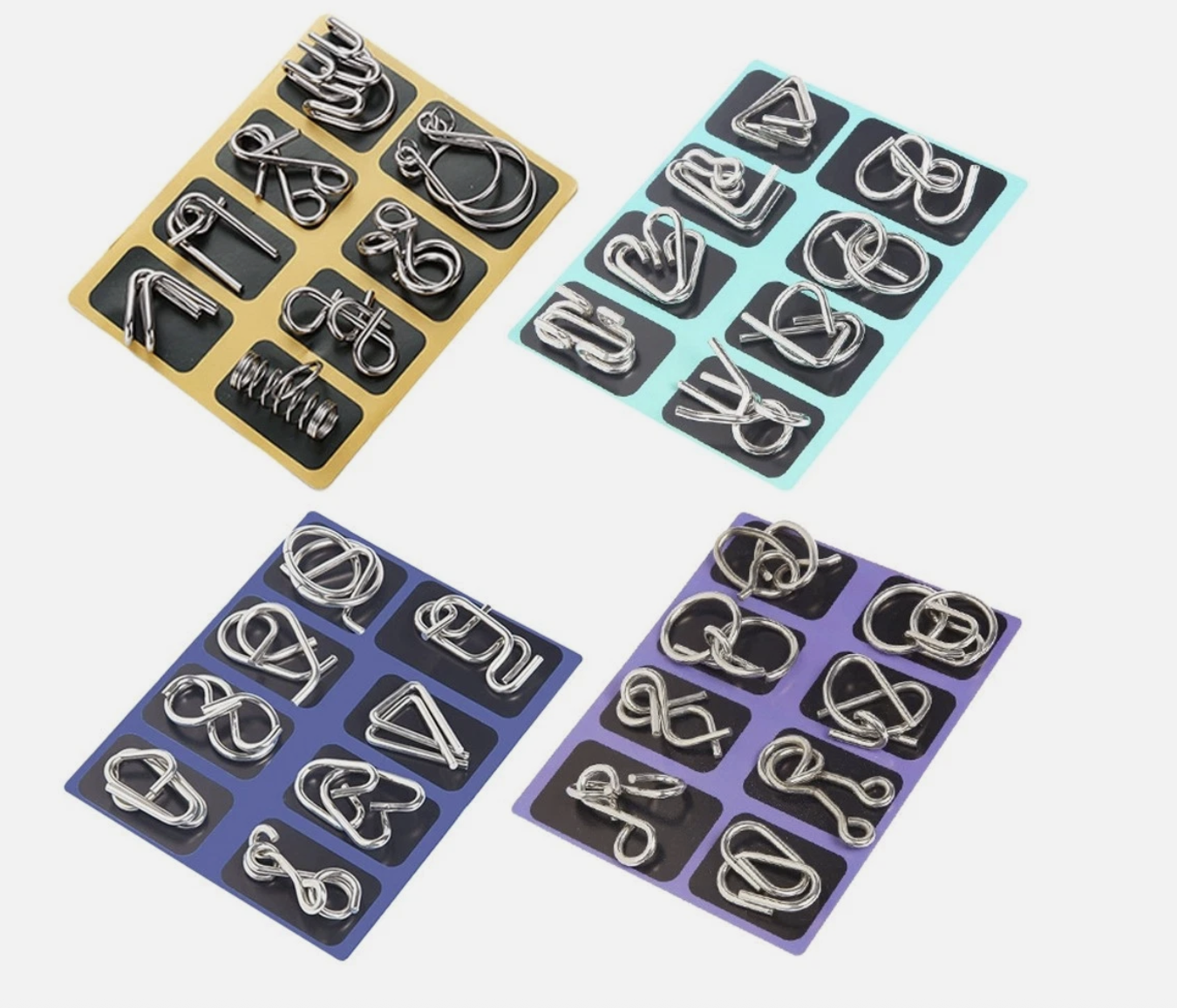 32PCS Classic IQ Metal Puzzle Brain Teaser Disentanglement Wire Puzzles Game Toy