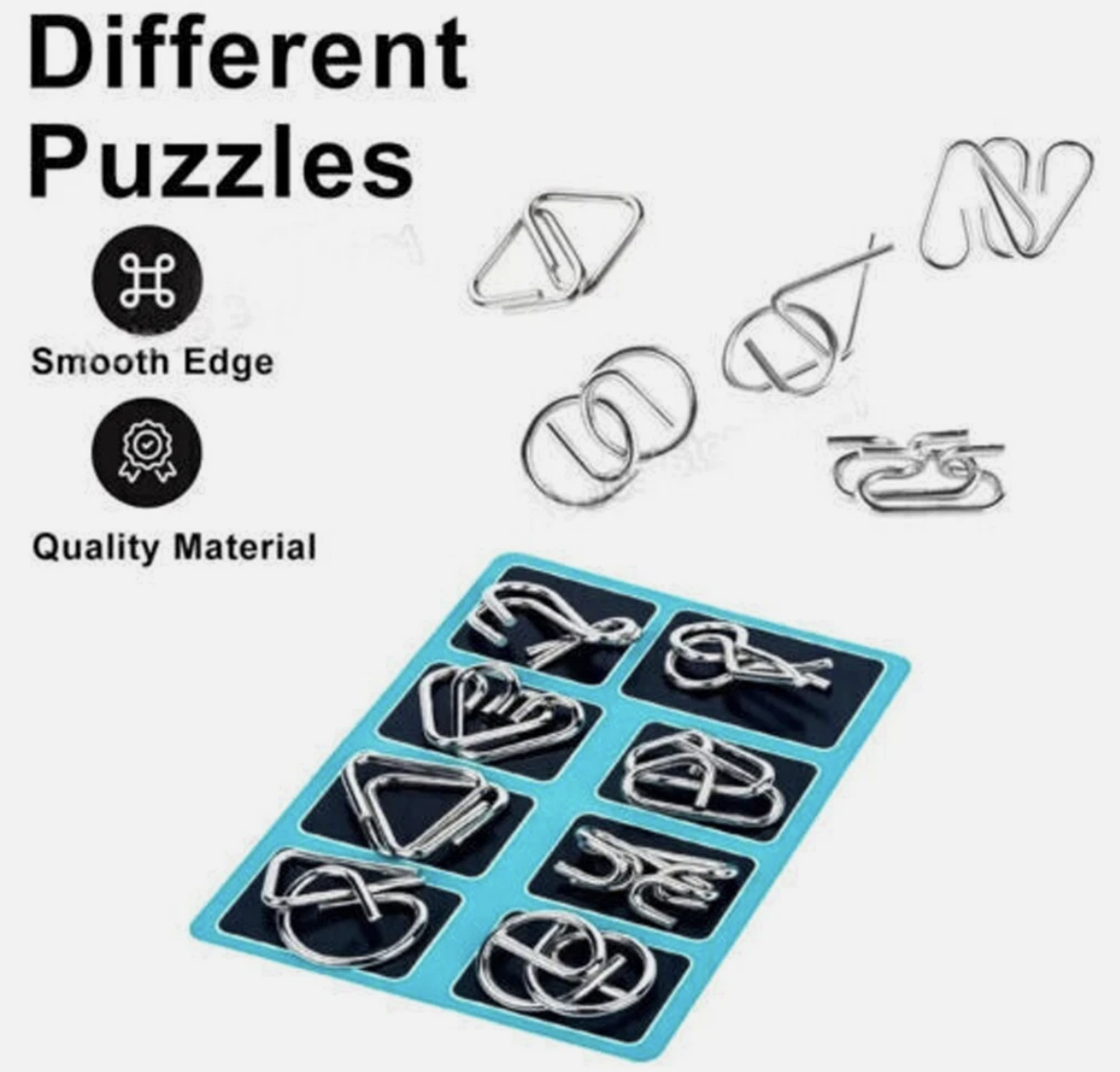 32PCS Classic IQ Metal Puzzle Brain Teaser Disentanglement Wire Puzzles Game Toy