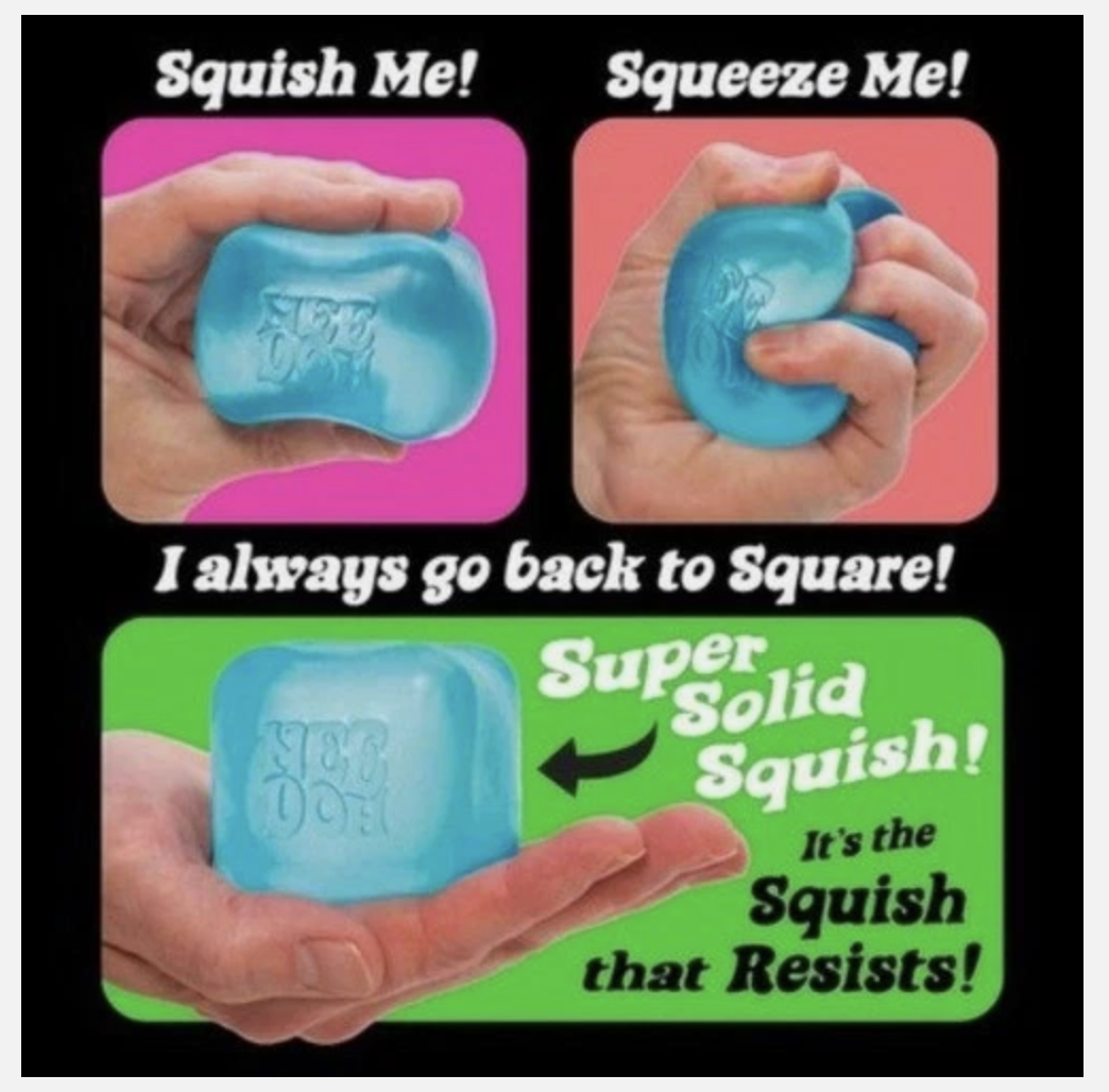 NeeDoh Nice Cube - Sensory Squishy Fidget Toy, Stress Relief, Soft & Firm Feel