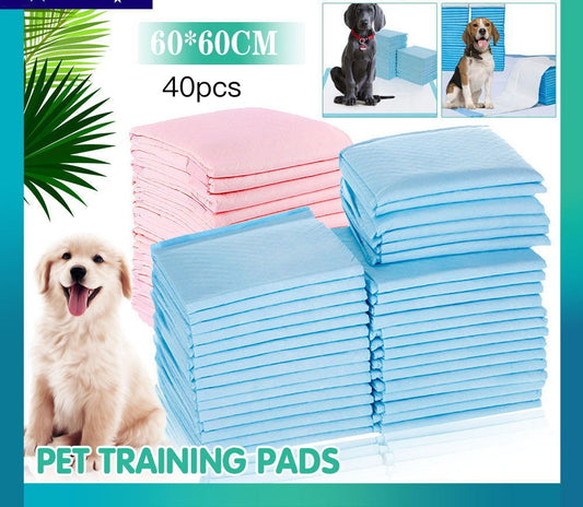 40PCs Pet Training Pads  Puppy Dog Toilet Pee Indoor Super Absorbent 60x60cm