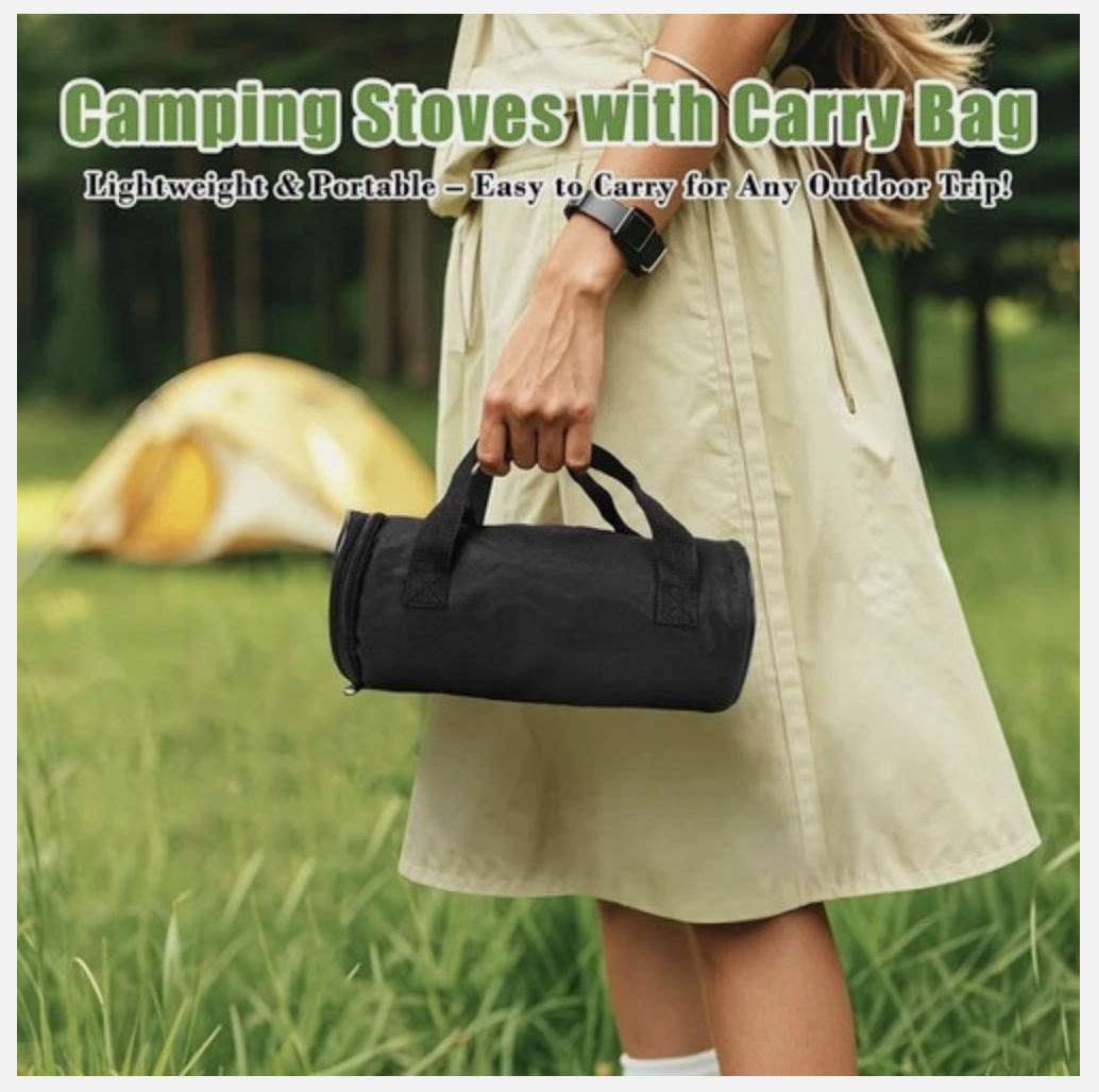 Portable Camping Stove Folding Stove Compact Camp Outdoor 2600W With Carry Bag