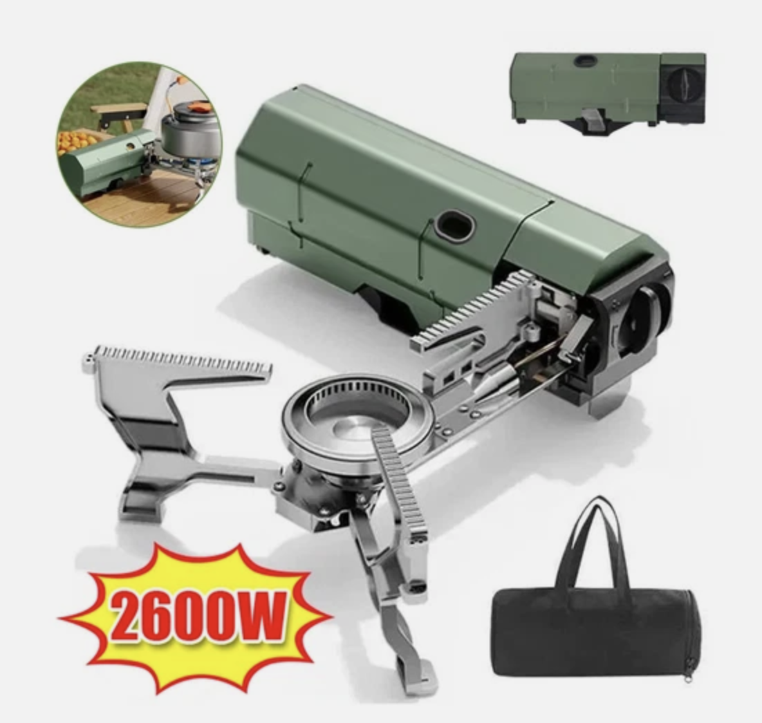 Portable Camping Stove Folding Stove Compact Camp Outdoor 2600W With Carry Bag